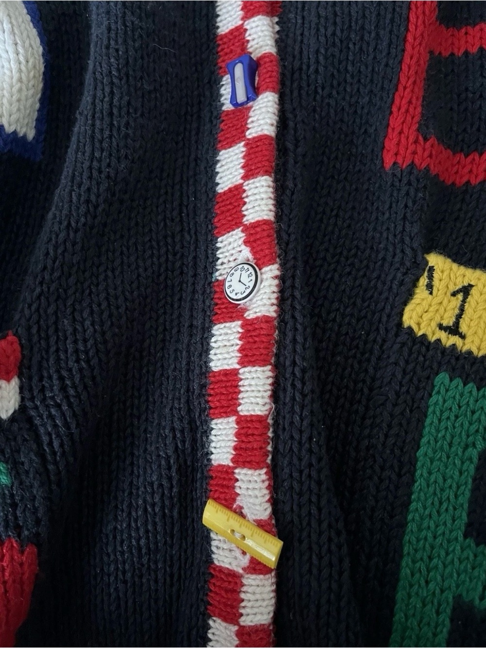 Vintage School Teacher Cardigan Sweater XL by Design Options Rare - Picture 4 of 5